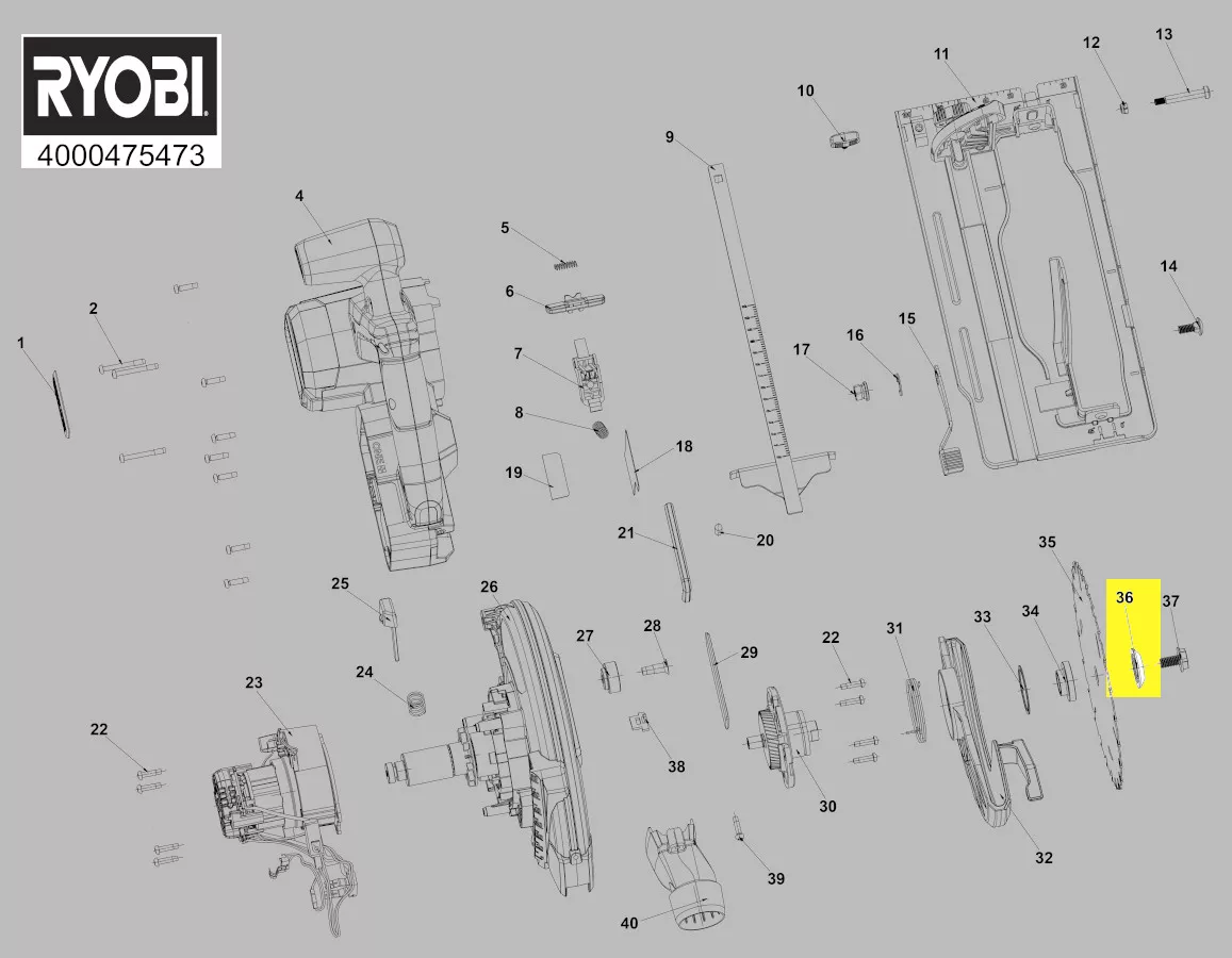 flasque fixation lame réf. 5131041211 Ryobi